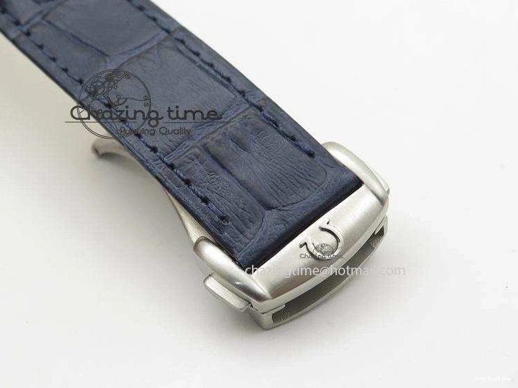 0505 DailyWear Speedmaster ’57 SS Chrono AXF Best Edition Blue Dial on Blue Leather Strap A 8279